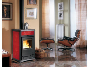 la nordica termostufa a legna termorossella plus evo dsa 4.0 col. liberty bordeaux vit49550