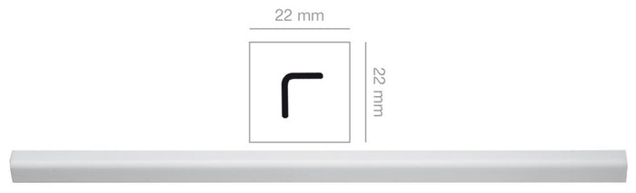 20pz paraspigolo polistirolo hd bianco mm 22x22 3 ml cod:ferx.90184