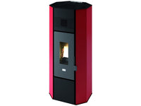 stufa a pellet titti kw 6,3 con telecomando colore rosso vit47297