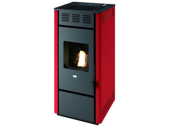 stufa a pellet martina -14 kw 11,5 con telecomando colore rosso vit47293