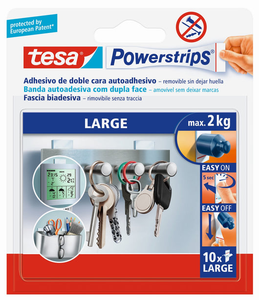 15pz tesa powerstrips 10 strisce biadesive 90801