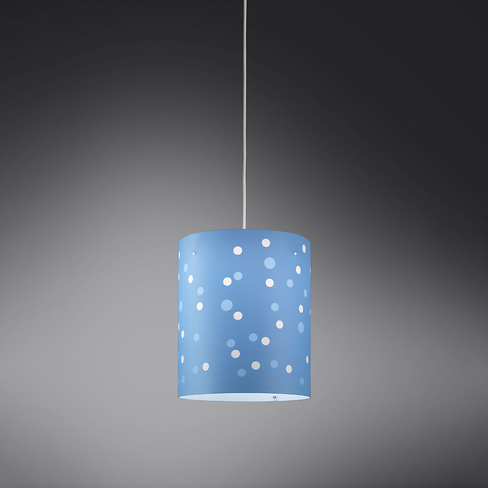 Sospensione Moderna A 1 Luce Pois Xl In Polilux Bicolor Blu' Made In Italy