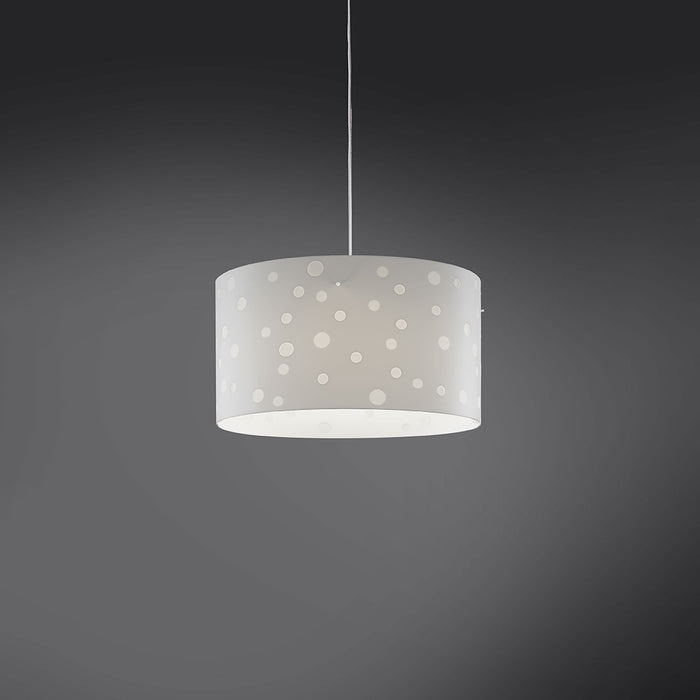 Sospensione Moderna A 1 Luce Pois Xxl In Polilux Bicolor Bianco Made In Italy