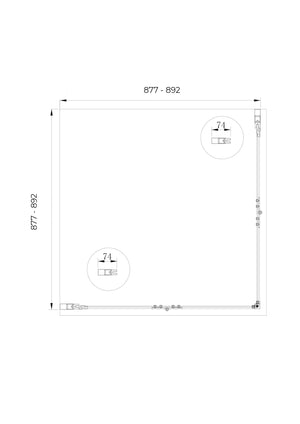 Box doccia angolare pieghevole a libro con chiusura a pacchetto H 190 cromo anticalcare trasparente con misure 90 (87,5-89) x 90 (87,5-89)