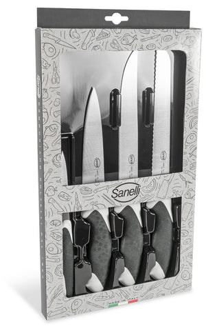 Set Coltelli da Cucina 4 Pezzi Manico Antiscivolo Sanelli Sakura