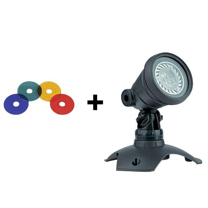 Faretto per laghetto lunaqua con lenti colorate sommergibile a led 4 watt laghetto magic