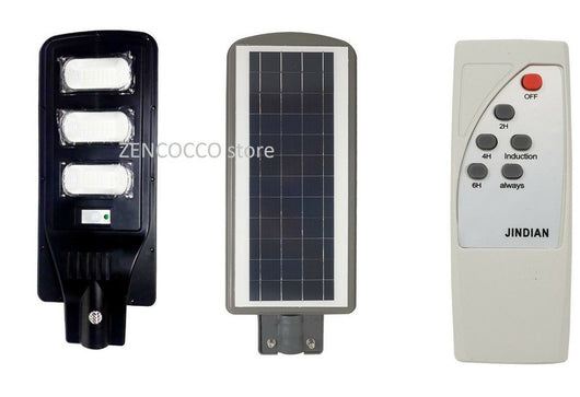 90W Lampione Stradale Faro Luce LED Pannello Energia Solare Crepuscolare IP65 - ZENCOCCO