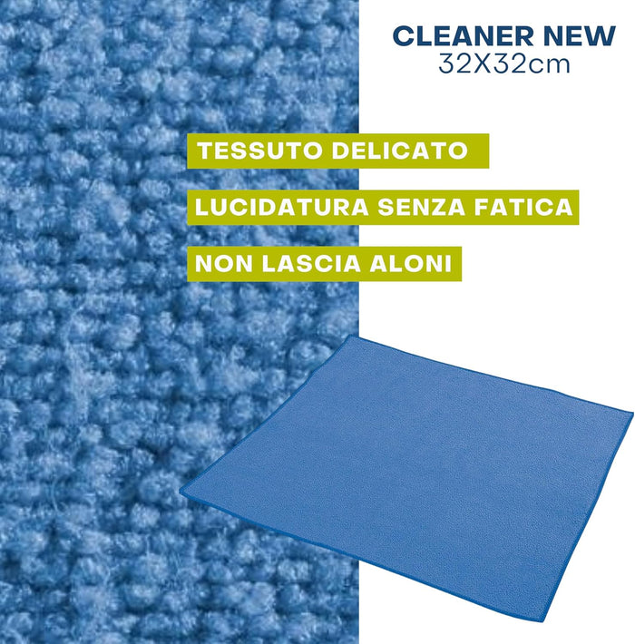 Kit Cera Detergente più Panno in Microfibra - per Tutte le Superfici - Auto, Moto, Parabrezza, Plastica - Lucida e Deterge Perfettamente - Non Lascia Aloni