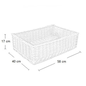 Cesta espositore portapane in vimini rettangolare cm 58 x 40 h 17