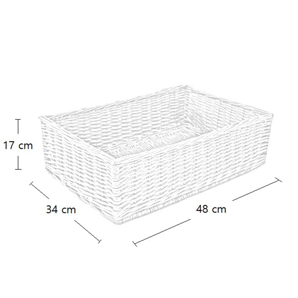 Cesta espositore portapane in vimini rettangolare cm 48 x 34 h 17