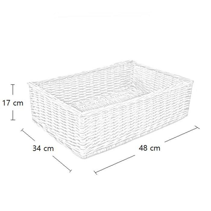 Cesta espositore portapane in vimini rettangolare cm 48 x 34 h 17