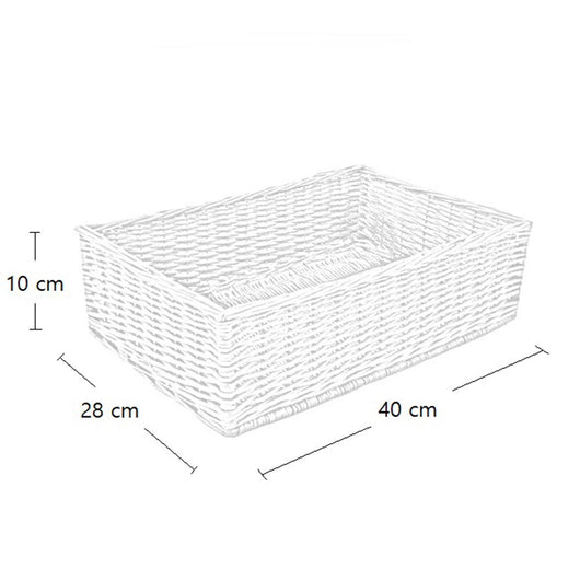 Cesta espositore portapane in vimini rettangolare cm 40 x 28 h 10 