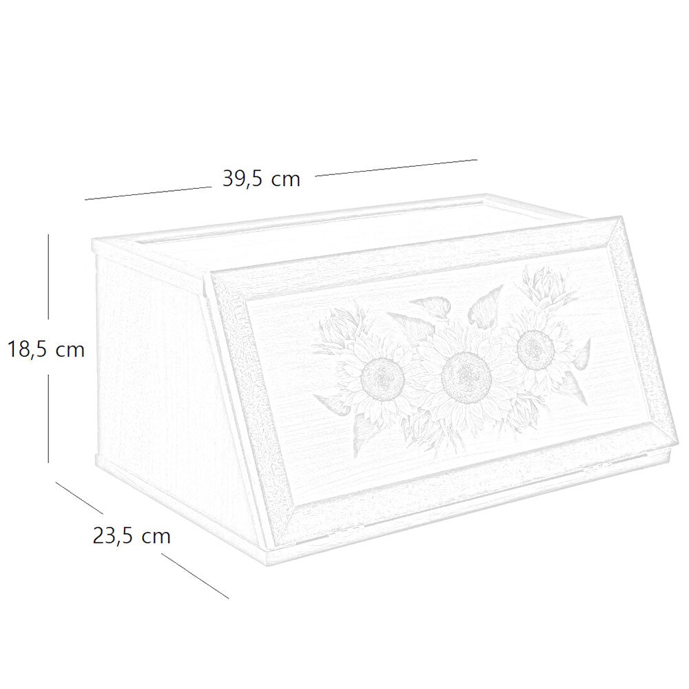 Cassetto contenitore bianco panna in legno portapane