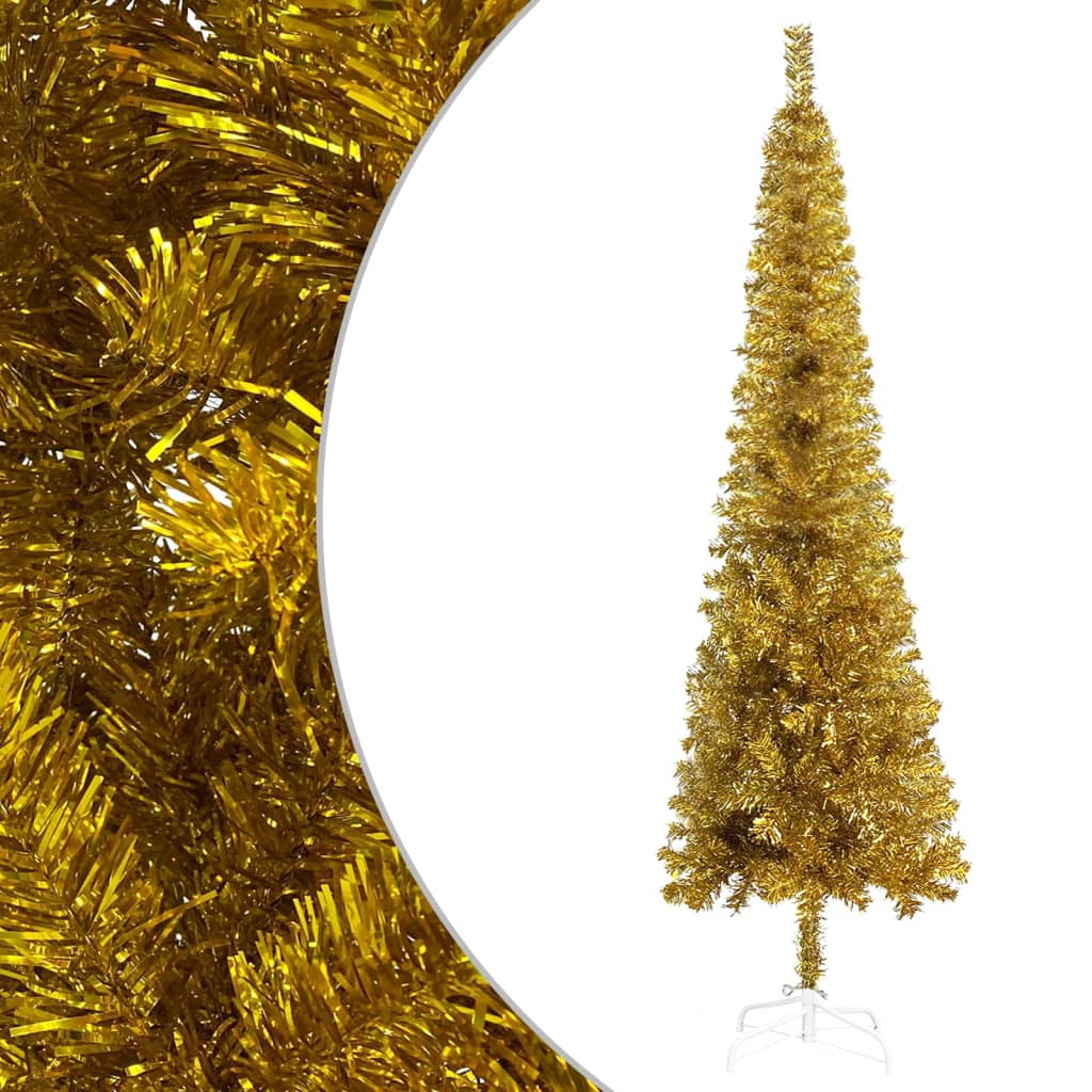 Albero di Natale Sottile Oro 210 cm