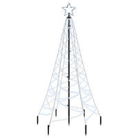 Albero di Natale con Puntale Bianco Freddo 200 LED 180 cm