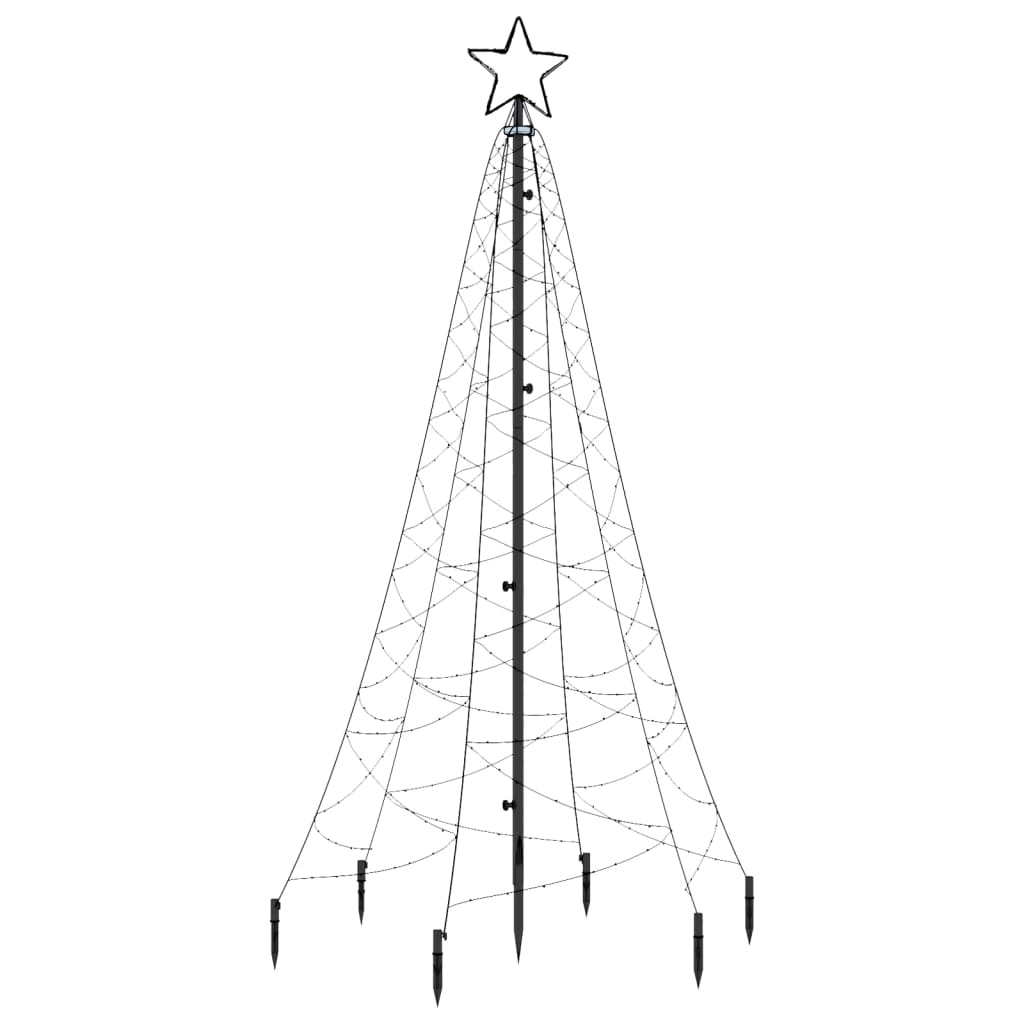 Albero di Natale con Puntale Colorato 200 LED 180 cm