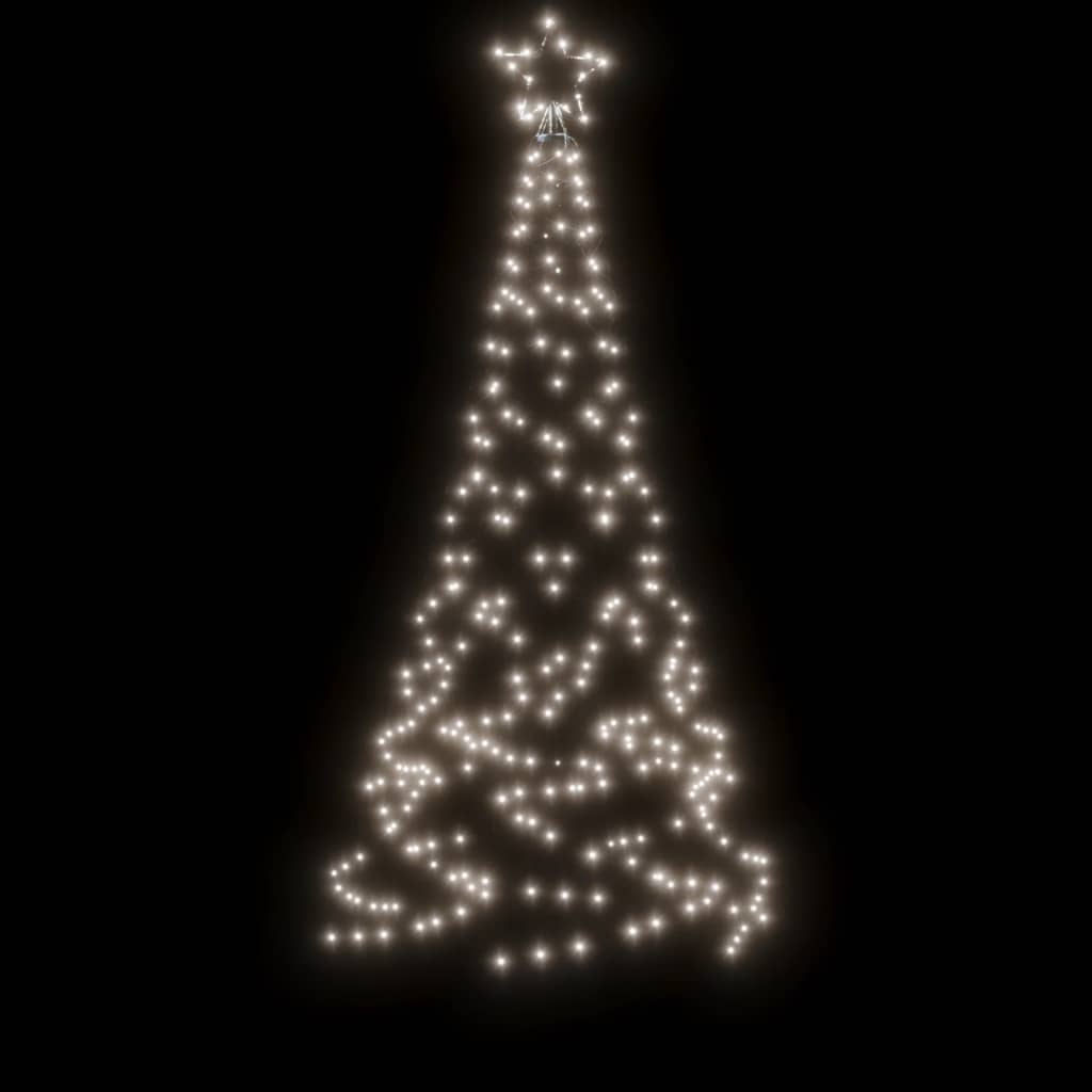 Albero di Natale con Puntale Bianco Freddo 200 LED 180 cm