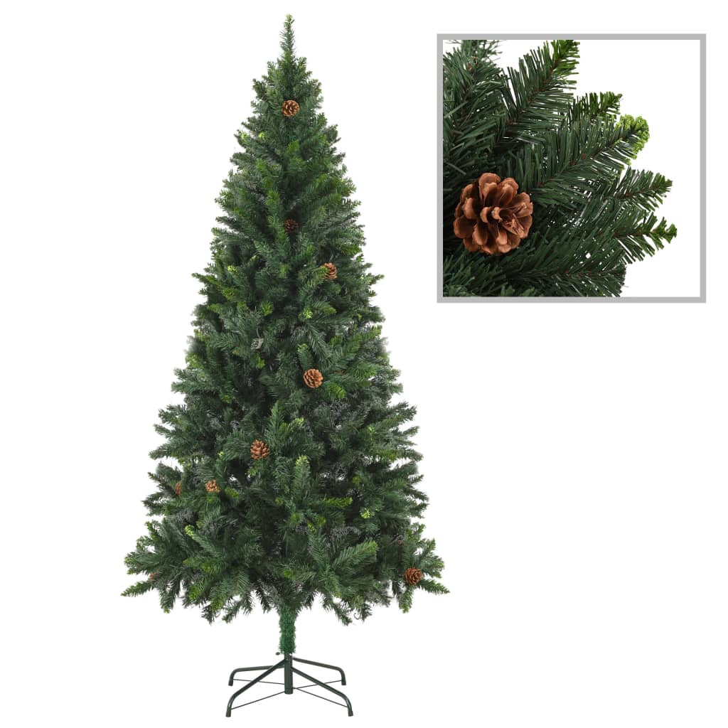 Albero di Natale Artificiale con Pigne Verde 180 cm