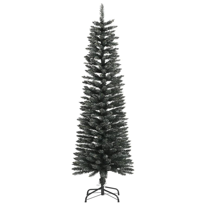 Albero di Natale Artificiale Sottile con Base Verde 150 cm PVC