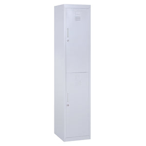 EASYCOMFORT Armadietto Guardaroba in Acciaio 4 Ripiani 2 Porte con Chiusura di Sicurezza, Grigio, 38x46x180cm