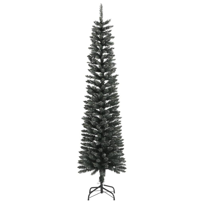 Albero di Natale Artificiale Sottile con Base Verde 210 cm PVC