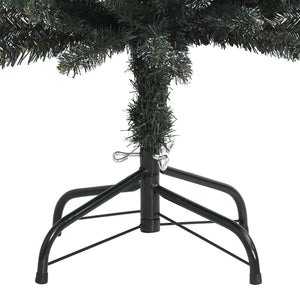 Albero di Natale Artificiale Sottile con Base Verde 210 cm PVC