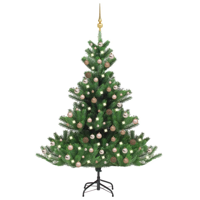 Albero di Natale Artificiale Nordmann LED Palline Verde 240cm