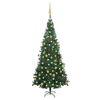 Set Albero di Natale Artificiale LED e Palline Verde L 240 cm PVC