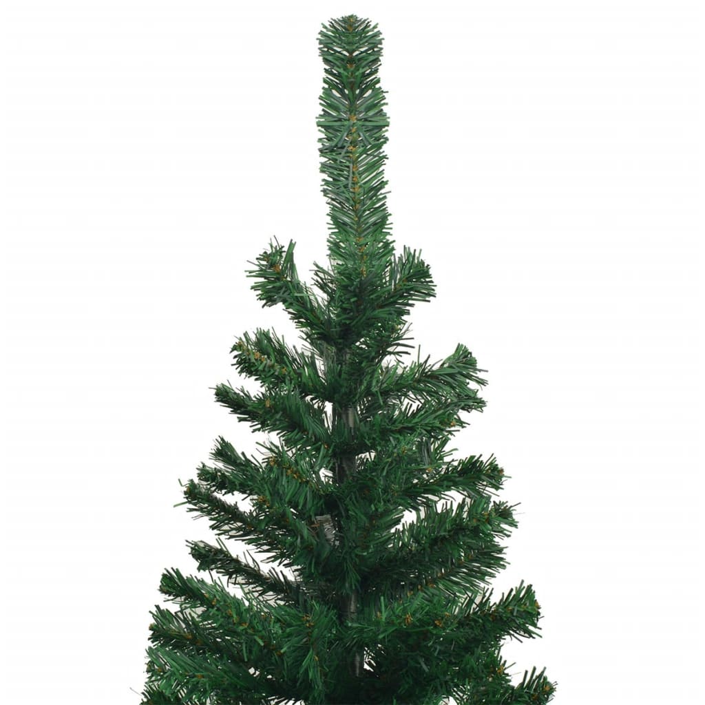 Set Albero di Natale Artificiale LED e Palline Verde L 240 cm PVC