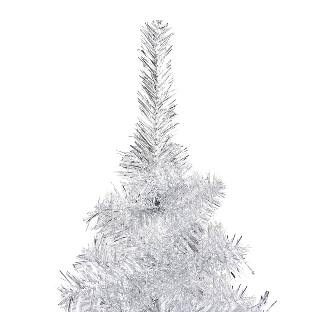 Albero di Natale Artificiale con LED e Palline Argento 180 cm PET