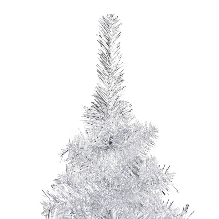 Albero di Natale Artificiale con LED e Palline Argento 180 cm PET