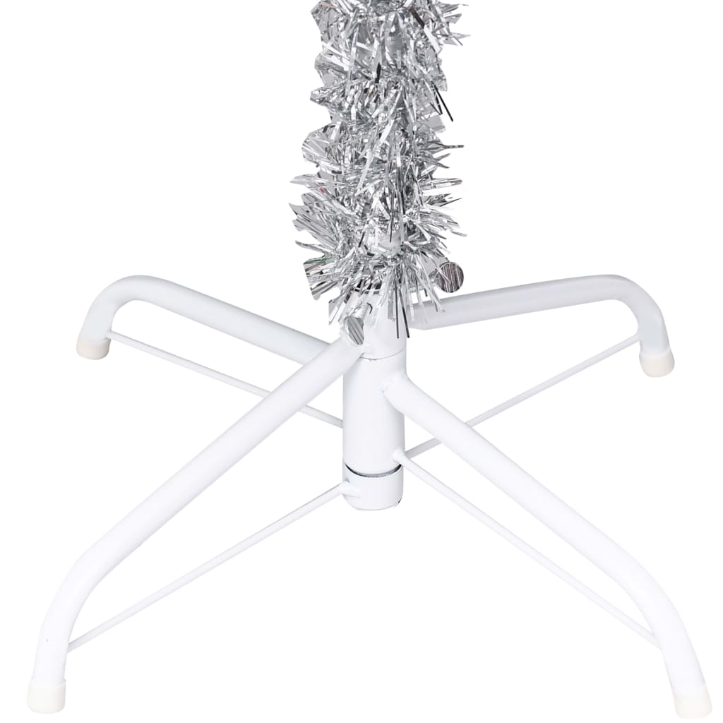 Albero di Natale Artificiale con LED e Palline Argento 180 cm PET