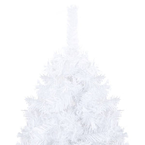 Set Albero di Natale Artificiale con LED Palline Bianco 180cm PVC