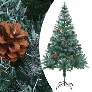 Set Albero di Natale Glassato con Set LED Palline e Pigne 150cm