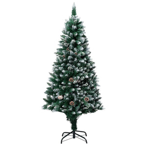 Set Albero di Natale Artificiale con LED Palline e Pigne 210 cm