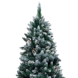 Set Albero di Natale Artificiale con LED Palline e Pigne 210 cm