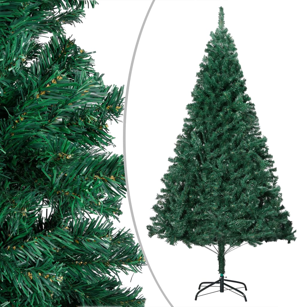 Set Albero di Natale Artificiale con LED e Palline Verde 150cm PVC