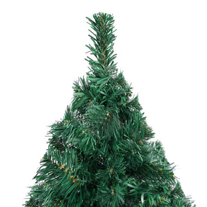 Set Albero di Natale Artificiale con LED e Palline Verde 180cm PVC