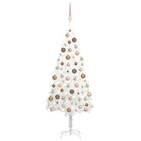 Set Albero di Natale Artificiale con LED e Palline Bianco 150 cm