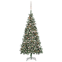 Set Albero di Natale Artificiale con LED Palline e Pigne 210 cm