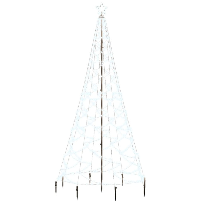 Albero di Natale con Palo in Metallo 500 LED Bianco Freddo 3 m