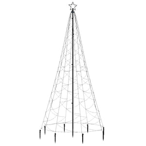 Albero di Natale con Palo in Metallo 500 LED Bianco Freddo 3 m