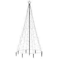 Albero di Natale con Palo in Metallo 500 LED Bianco Freddo 3 m