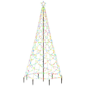 Albero di Natale con Palo in Metallo 500 LED Multicolore 3 m