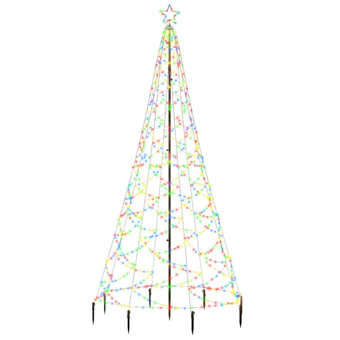 Albero di Natale con Palo in Metallo 500 LED Multicolore 3 m