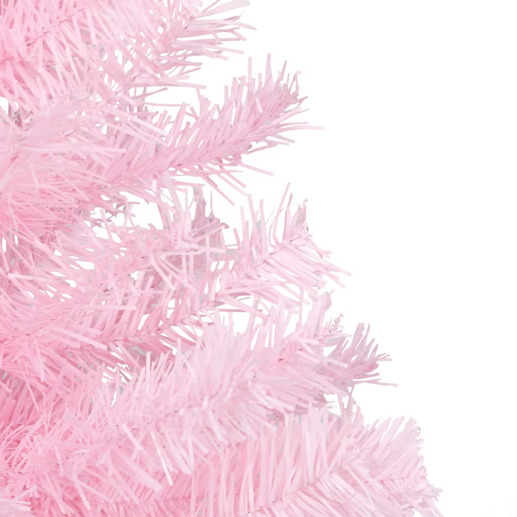 Set Albero di Natale Artificiale con LED Palline Rosa 150 cm PVC