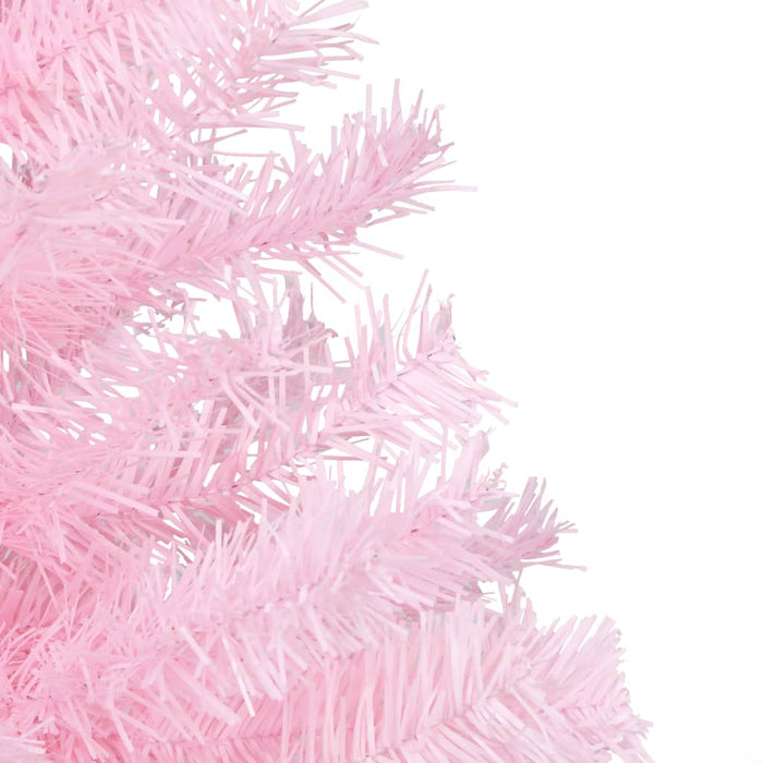 Set Albero di Natale Artificiale con LED Palline Rosa 150 cm PVC