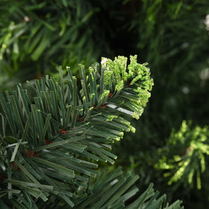 Albero di Natale Artificiale con Luci a LED e Pigne Verde 210cm