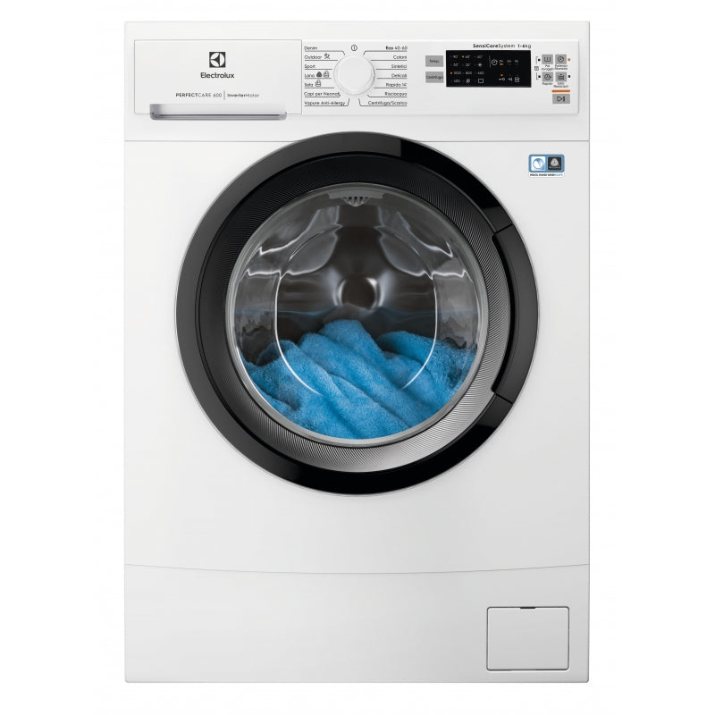 Lavatrice a Carica Frontale Electrolux 6 Kg Slim Serie 600 EW6S560I SensiCare Classe D (A84,3xP37,8xL59,5) 1000 Giri SensiCare Display LCD Con Touch Control