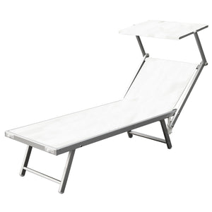 2pz playa lettino alluminio con parasole bianco cod:ferx.91934